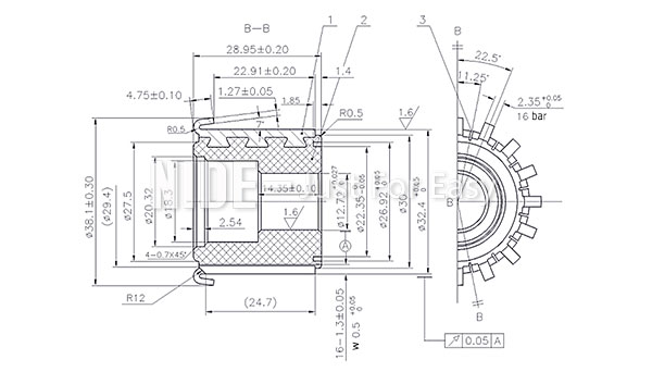 동력 공구 armature-94를 위한 AC DC 모터 정류자 32 부분 기동 장치 라이저 종류 전환기
